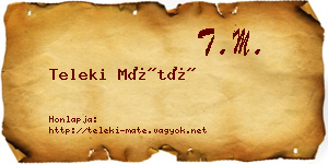 Teleki Máté névjegykártya