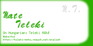 mate teleki business card